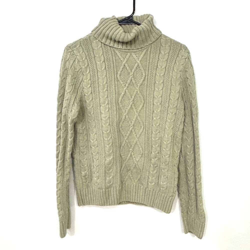 Cable Knit Turtleneck Sweater Grandpa Academia Quiet Luxury Minimalist M‎